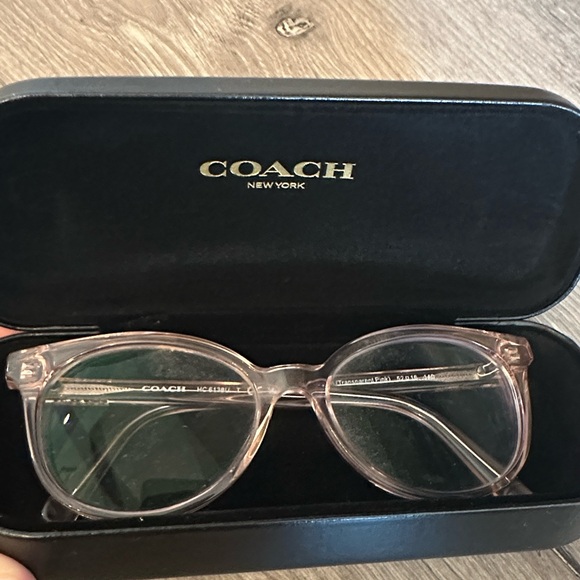 COACH HC6138U EYEGLASSES Transparent Pink 52-16-140 FRAMES ONLY - WITH CASE - Picture 1 of 9